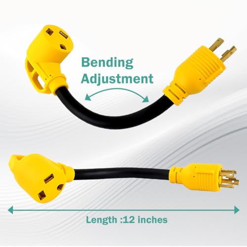 Heavy Duty Locking RV Generator Adapter 30Amp 4 Prong