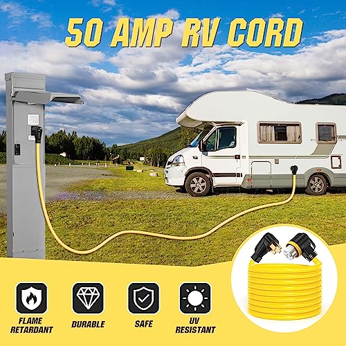 YOMILINK 50ft 50A RV Cord, 100% Copper Wire