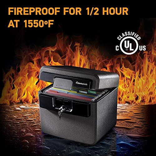 Fireproof Waterproof Document Safe with Key Lock
