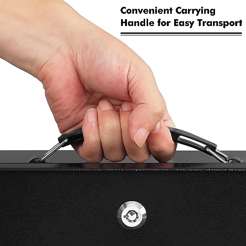 Fireproof Document Box with Key Lock for Valuables