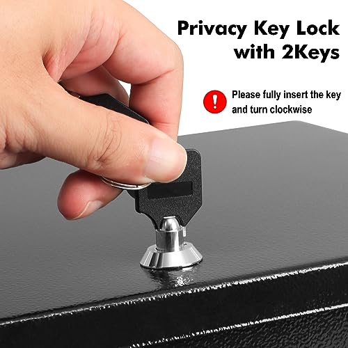 Fireproof Document Box with Key Lock for Valuables
