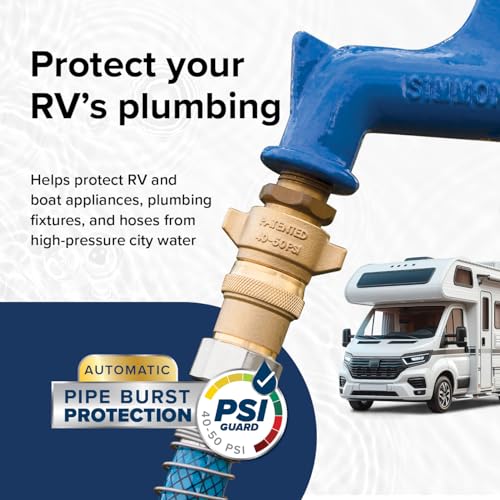 Camco Brass RV Water Pressure Regulator - 40-50 PSI
