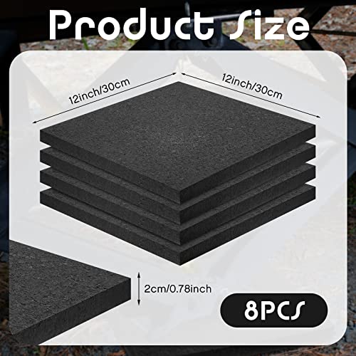 8 Piece RV Jack Blocks Rubber Pads - 12 x 12 x 0.8 Inches