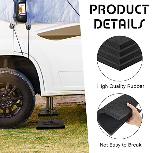 8 Piece RV Jack Blocks Rubber Pads - 12 x 12 x 0.8 Inches