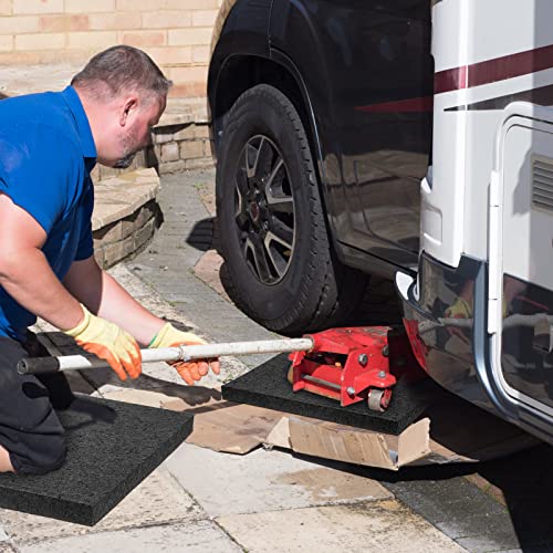 8 Piece RV Jack Blocks Rubber Pads - 12 x 12 x 0.8 Inches