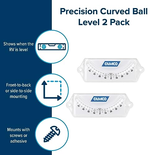 Camco RV Curved Ball Level - Graduated Markings