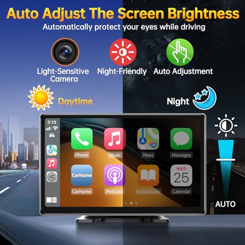 Jataza 9" Wireless CarPlay Android Auto Screen with GPS