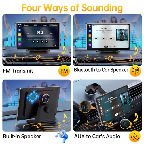 Jataza 9" Wireless CarPlay Android Auto Screen with GPS