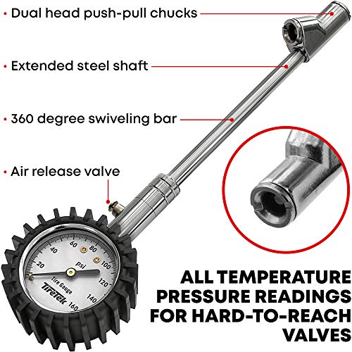 Heavy Duty Dual Head Tire Pressure Gauge RVs