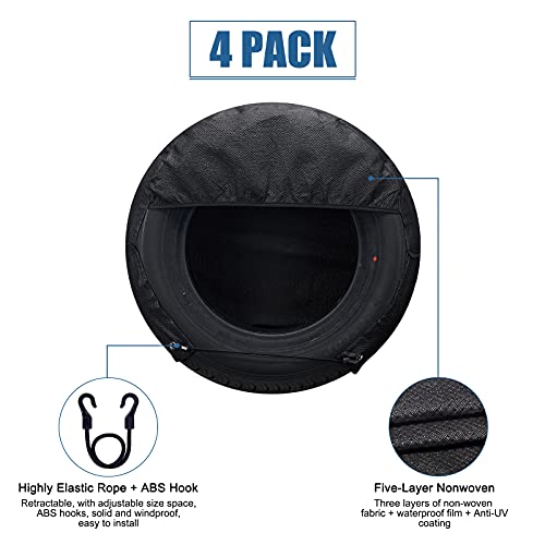 4 Pack Upgraded 5 Layer RV Tire Covers