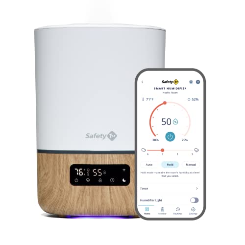 1 Gallon Smart Humidifier with Hygrometer, Nightlight, Quiet