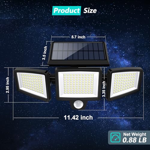 Solar Outdoor Security Lights with Remote Control (2 Pack)
