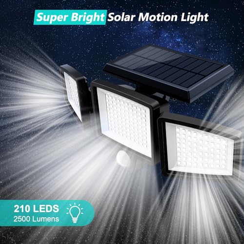 Solar Outdoor Security Lights with Remote Control (2 Pack)