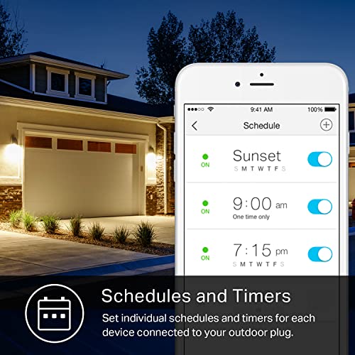 Outdoor Smart Plug with 2 Sockets, Weather Resistant