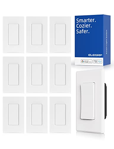 10 Pack ELEGRP Smart Light Switch, Wi-Fi Compatible