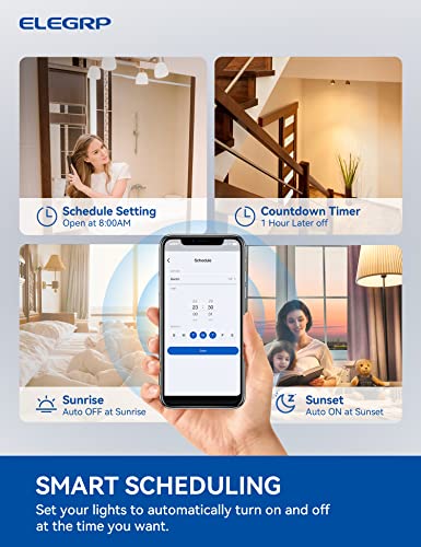 10 Pack ELEGRP Smart Light Switch, Wi-Fi Compatible