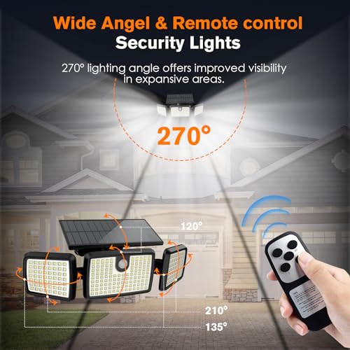 3 Head Solar Motion Lights w/ High Brightness