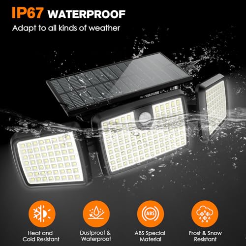 3 Head Solar Motion Lights w/ High Brightness