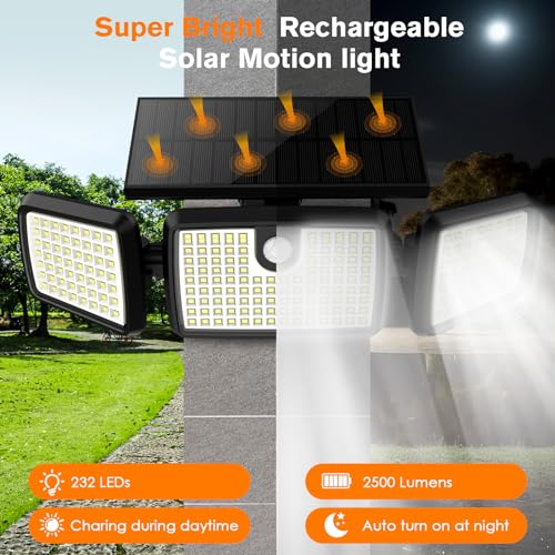 3 Head Solar Motion Lights w/ High Brightness