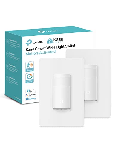 Kasa Smart Motion Sensor Switch, Single Pole, Neutral Wire, Wi-Fi Light, Alexa/Google Assistant, UL Certified (2 Pack)