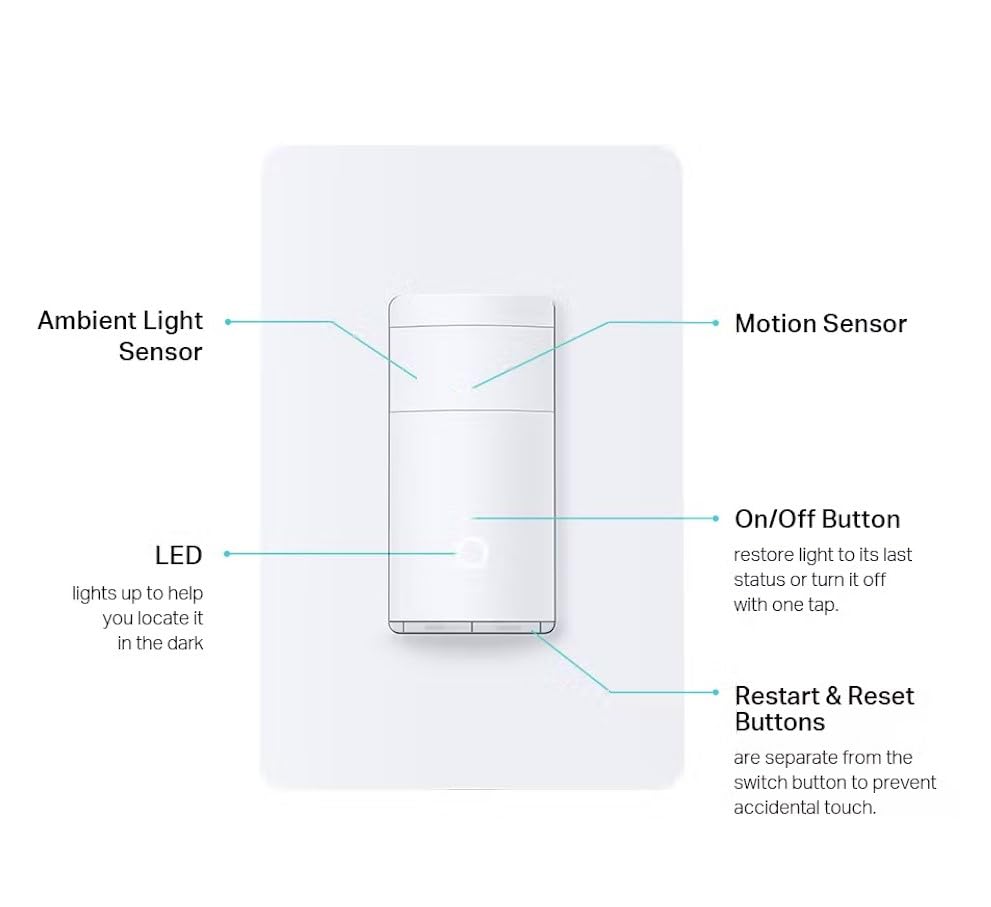Kasa Smart Motion Sensor Switch, Single Pole, Neutral Wire, Wi-Fi Light, Alexa/Google Assistant, UL Certified (2 Pack)