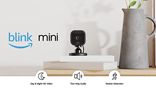 Blink Mini Smart Security Camera with Night Vision, Alexa Integration