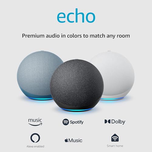 Echo (4th Gen) Smart Home Hub with Premium Sound | Charcoal