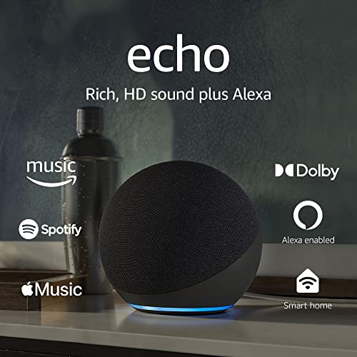 Echo (4th Gen) Smart Home Hub with Premium Sound | Charcoal