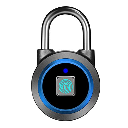 Smart Fingerprint Bluetooth Padlock - Water Resistant Blue