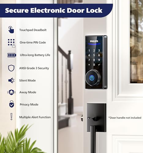 Philips Fingerprint Door Lock with Keys, Biometric Entry