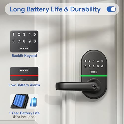 Keyless Entry Smart Door Lock with Handle - Easy Installation