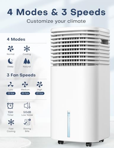 Portable 4-in-1 Evaporative Air Cooler with Remote Control
