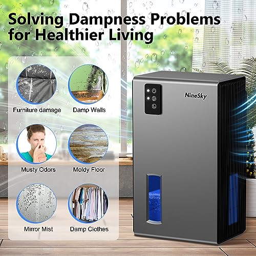 NineSky Dehumidifier, 85 oz Water Tank, 800 sq.ft, Auto Shut Off