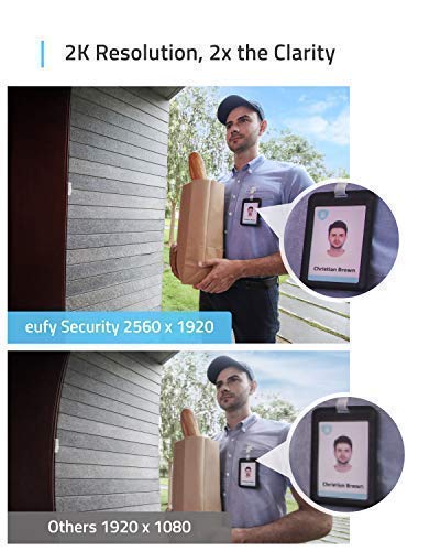 eufy Security Wireless Doorbell Camera 2K Resolution Human Detection