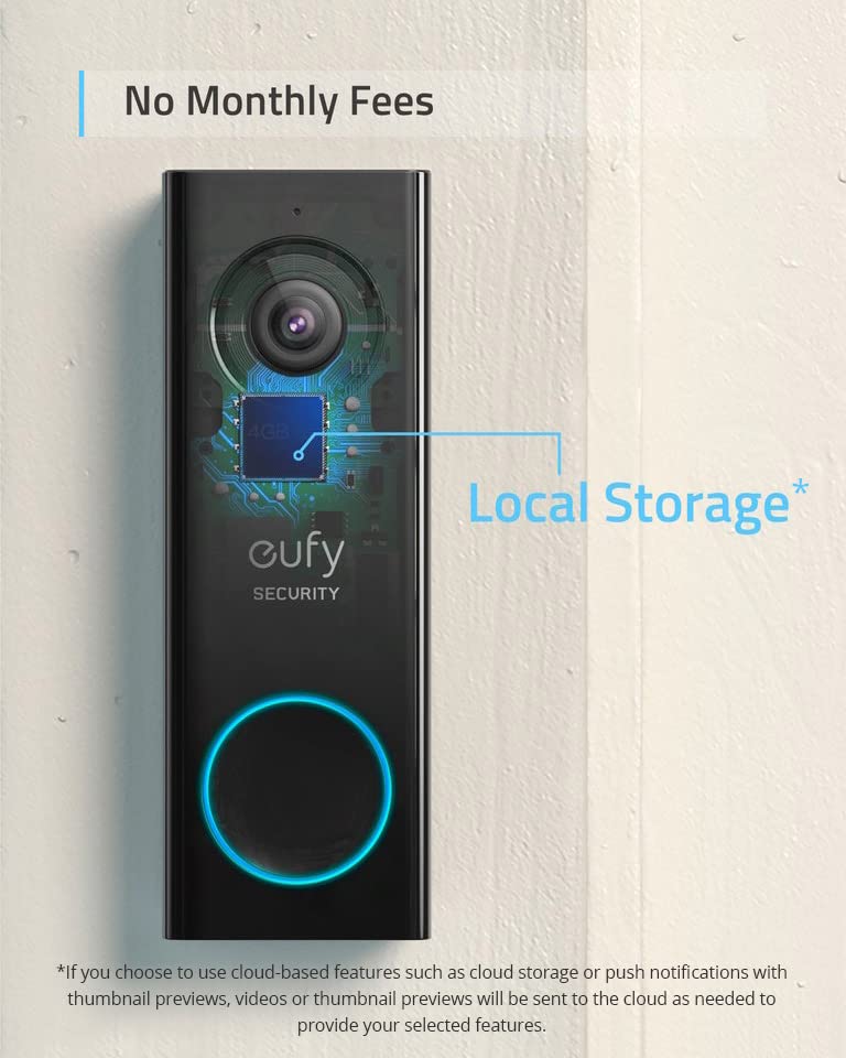 eufy Security Wireless Doorbell Camera 2K Resolution Human Detection