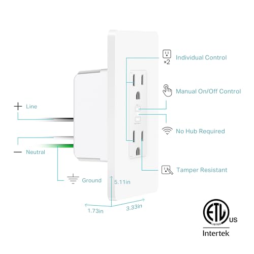 Kasa In-Wall Smart Plug KP200 - Remote Control