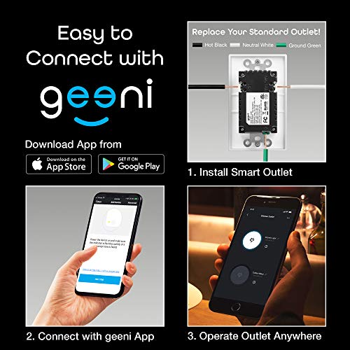 Geeni Wi-Fi Smart Wall Outlet 2-Pack for Alexa/Home