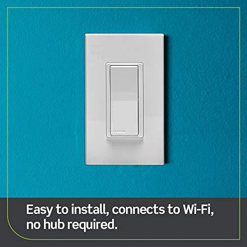 Leviton Decora Smart Switch, Wi-Fi 2nd Gen, Works with Matter, My Leviton, Alexa, Google Assistant & Apple Home, Wired or Wireless 3-Way, White