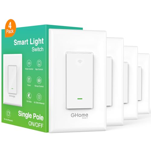 4 Pack GHome Smart Wi-Fi Light Switch Alexa/Google