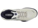 K-Swiss Kid's Hypercourt Express 2 Tennis Shoe, Gray/White/Peacoat, 4 M Big Kid