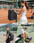 sportsnew Pickleball Bag, Waterproof Pickleball Backpack for Women Men with Shoe Compartment & Fence Hook, Black Patent Pending