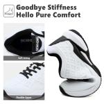 BKWHDAY Pickleball Shoes Men Tennis Court Sneakers Indoor Outdoor Breathable Athletic Sports Lightweight Non Slip White/Black