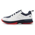 FitVille Wide Tennis Shoes for Men Pickleball Shoes Sneakers | Court Racquetball Athletic Shoes for Racquet Sport | Wide Toe Box & Arch Support (10 Wide, White & Navy Blue)