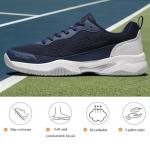 SoleEase Men's Tennis Shoes, Lightweight Breathable Non-Slip Athletic Sneakers for Men & Women Playing Pickleball Table Tennis & Badminton(803Blue,40)