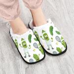 Umidedor Pickleball Player Cucumbers Slippers for Women Girl Soft Indoor House Slippers Home Shoes for Bedroom Hotel Travel Spa