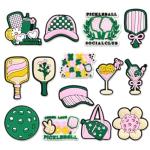 Pickleball Decorative PVC Charms Set, Sports Theme Accessories for Shoes Bracelet Wristband Party Favors Gifts Boys Kids Adults (Pickleball)