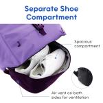 J World Ace Large Tennis Backpack for Women Men. Holds 2 Rackets. Badminton Squash Pickleball Bag. Kids Sports Gym Bag with Shoe Compartment, Purple