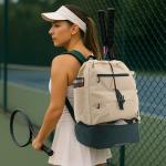 J World Ace Large Tennis Backpack for Women Men. Holds 2 Rackets. Badminton Squash Pickleball Bag. Kids Sports Gym Bag with Shoe Compartment, Purple