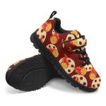 Pointodoor Kids Pickleball Shoes for Boys Size 13 Single Buckle Lace Up Sneakers Fire Flames Print Lightweight Slip on Athletic Shoes for Running Tennis Walking