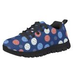 Biyejit Pickleball Print Kids Shoes Girls Lace Up Sneakers Running Tennis Athletic Sports Footwear Lightweight Breathable Walking Shoes